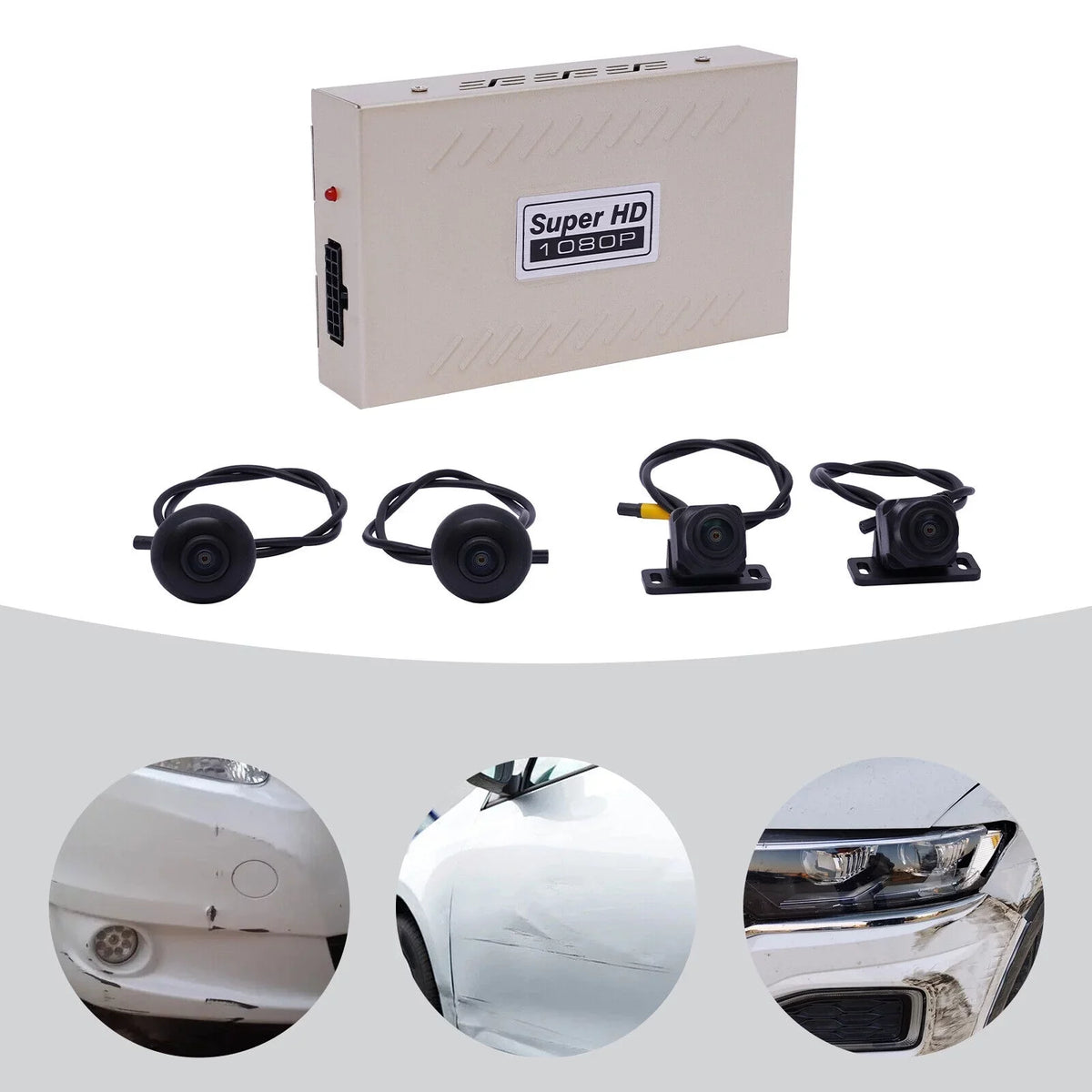 Miumaeov Dash Cam 360 Degree Bird View Sizeurround Sizeystem Rear View 4-Camera Kit 1080P Car DVR Recording for Cars