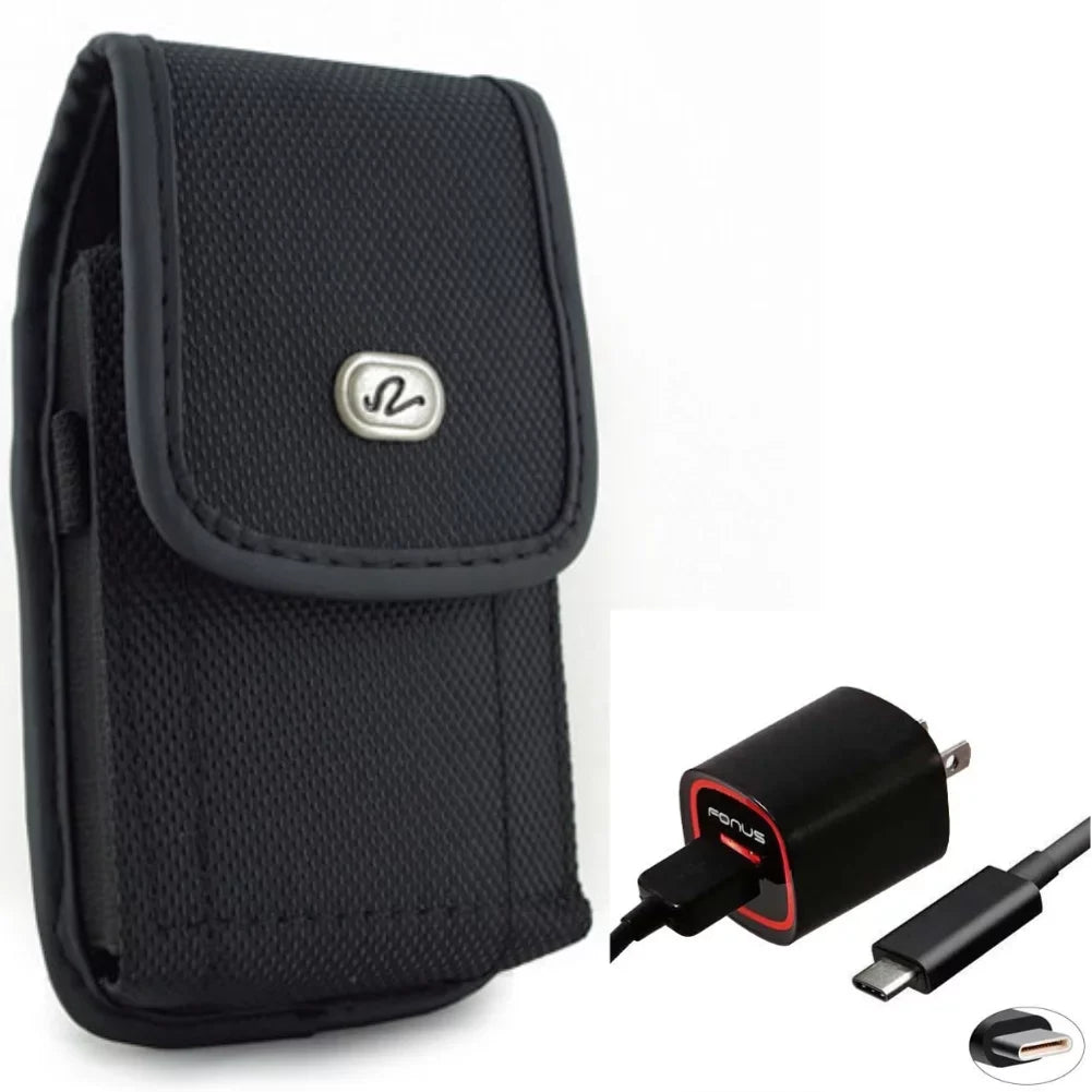 Holster Rugged Case Belt Clip w USizeB Cable 2.4A Home Charger for Sizeamsung Galaxy XCover Pro Size9 Plus Size8 Plus Size22 Plus Size10 Plus FieldPro Size21 FE 5G A53 5G A52 5G A51 5G A50 A33 5G A30s A20