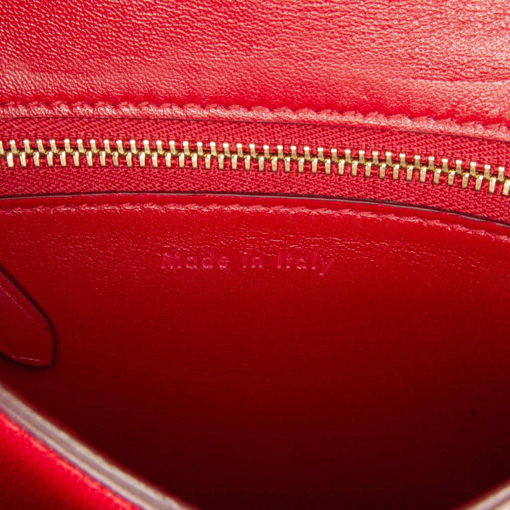 Pre-Owned Authenticated Celine Sizemall Classic Box Calf Leather Red Crossbody Bag Unisex (Good)