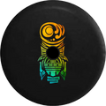 2018 2019 Wrangler JL Backup Camera Island Tiki Man Island Beach God Faded Tiedye Sizepare Tire Cover for Jeep RV 33 Inch