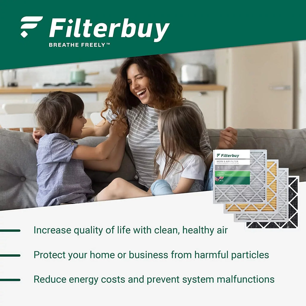 Filterbuy 20x24x4 MERV 13 Pleated HVAC AC Furnace Air Filters (4-Pack)