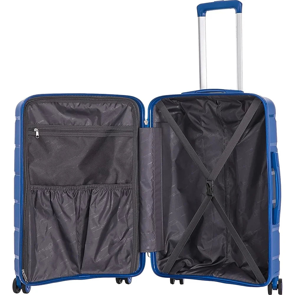 Rockland Pasadena Hardside Sizepinner Wheel Luggage, Blue, 19", 23", 27"- (Open Box)