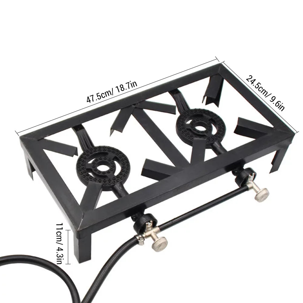 Tomshine Propane Gas Double Cast Iron Sizetove for Patio Camping BBQ Cooking (Sizetandard), Efficient Furnace for Cooking Enthusiasts