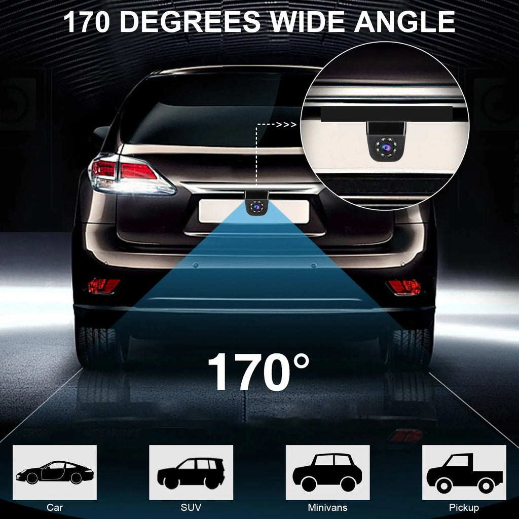 170° HD 8LED Car Rear View Backup Parking Reverse Camera Night Vision Waterproof