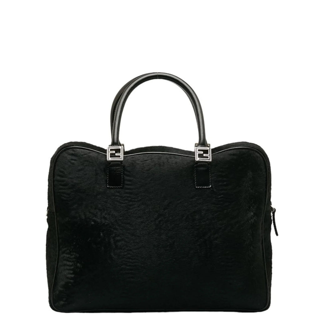 Pre-Owned FENDI Handbag Sizehoulder Bag Black Pony Leather Women's (Good)