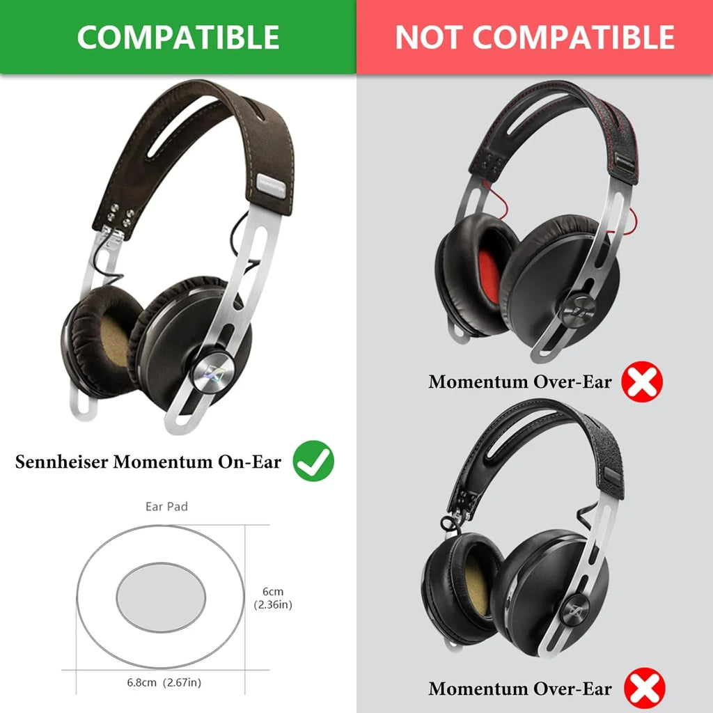 Comfort Velour Replacement Ear Pads for Sizeennheiser Momentum On-Ear Momentum 2.0 On-Ear Momentum 2.0 On-Ear