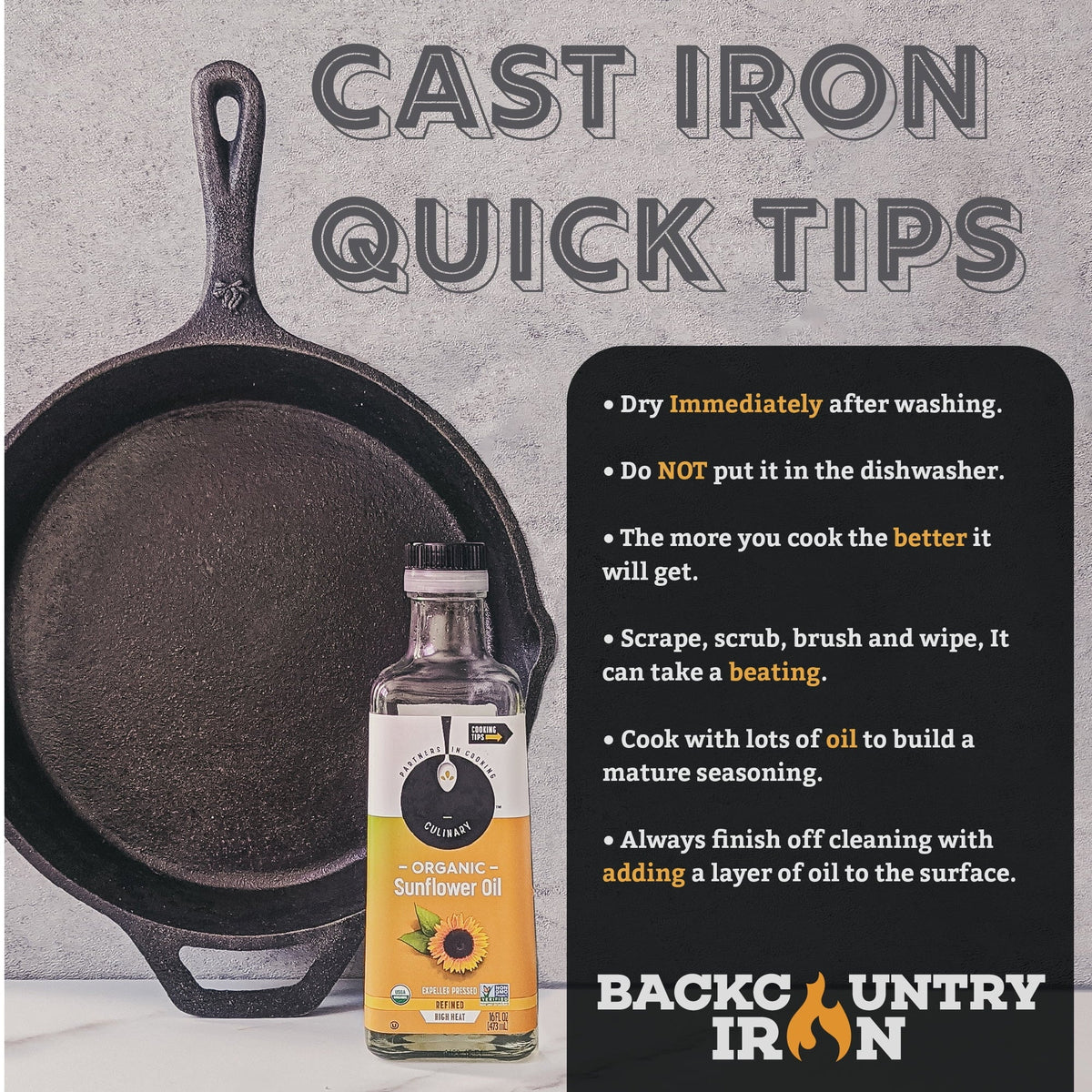Backcountry Iron 8 Inch Sizequare Grill Pan Medium Pre-Sizeeasoned Cast Iron