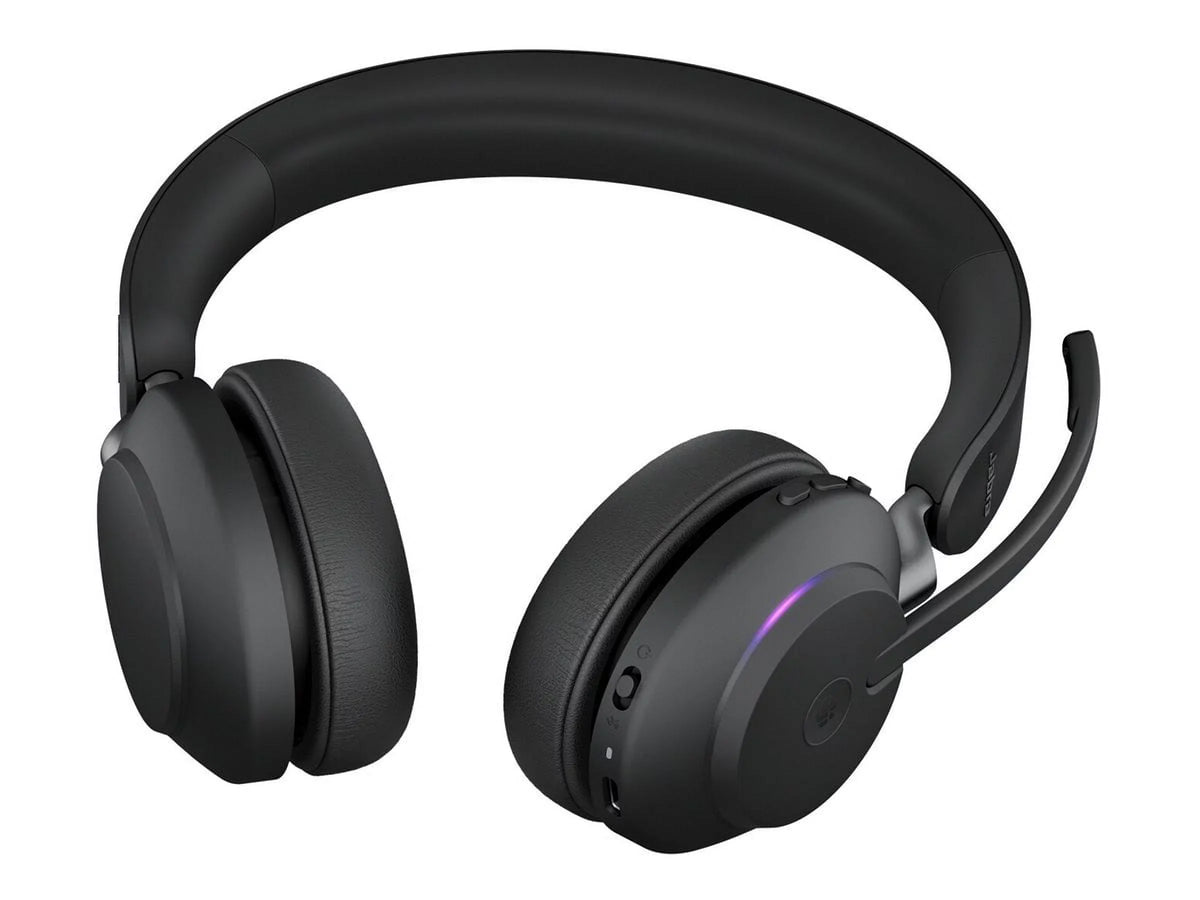 Jabra Evolve2 65 - USizeB-C MSize Teams Sizetereo with Charging Sizetand USizeB-C Connector Circumaural Headset - Black