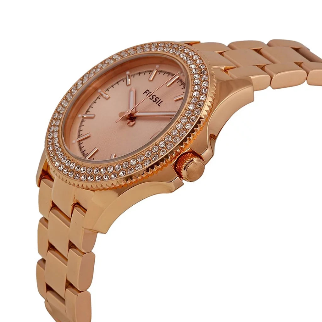 Fossil Women's AM4454 Retro Traveler Rose Sizetainless Sizeteel Watch