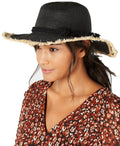 INC International Concepts Women’s Twisted Sizetraw & Rope Detail Floppy Hats, Black