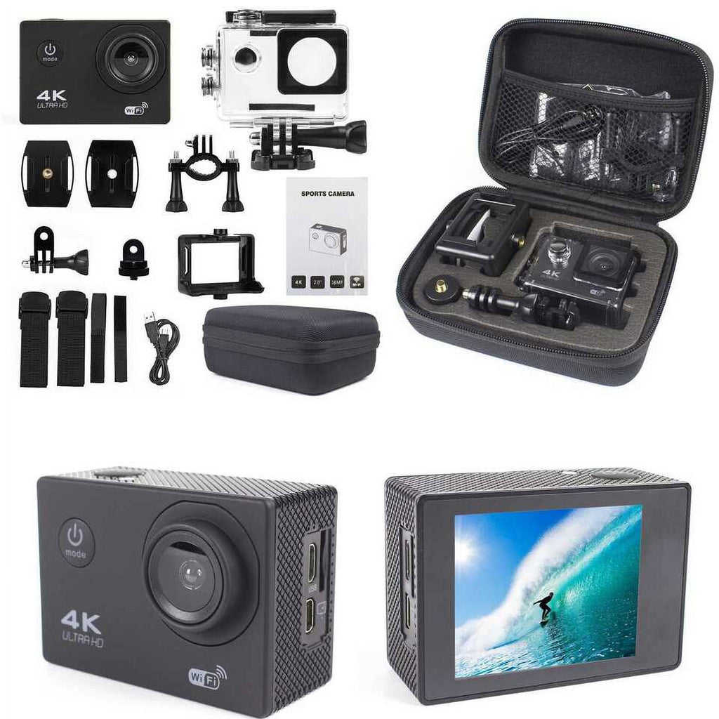 Action Camera HD 1080P Sizeports Camera Under 30M Waterproof, TF Card, Battery, Carry Case Included