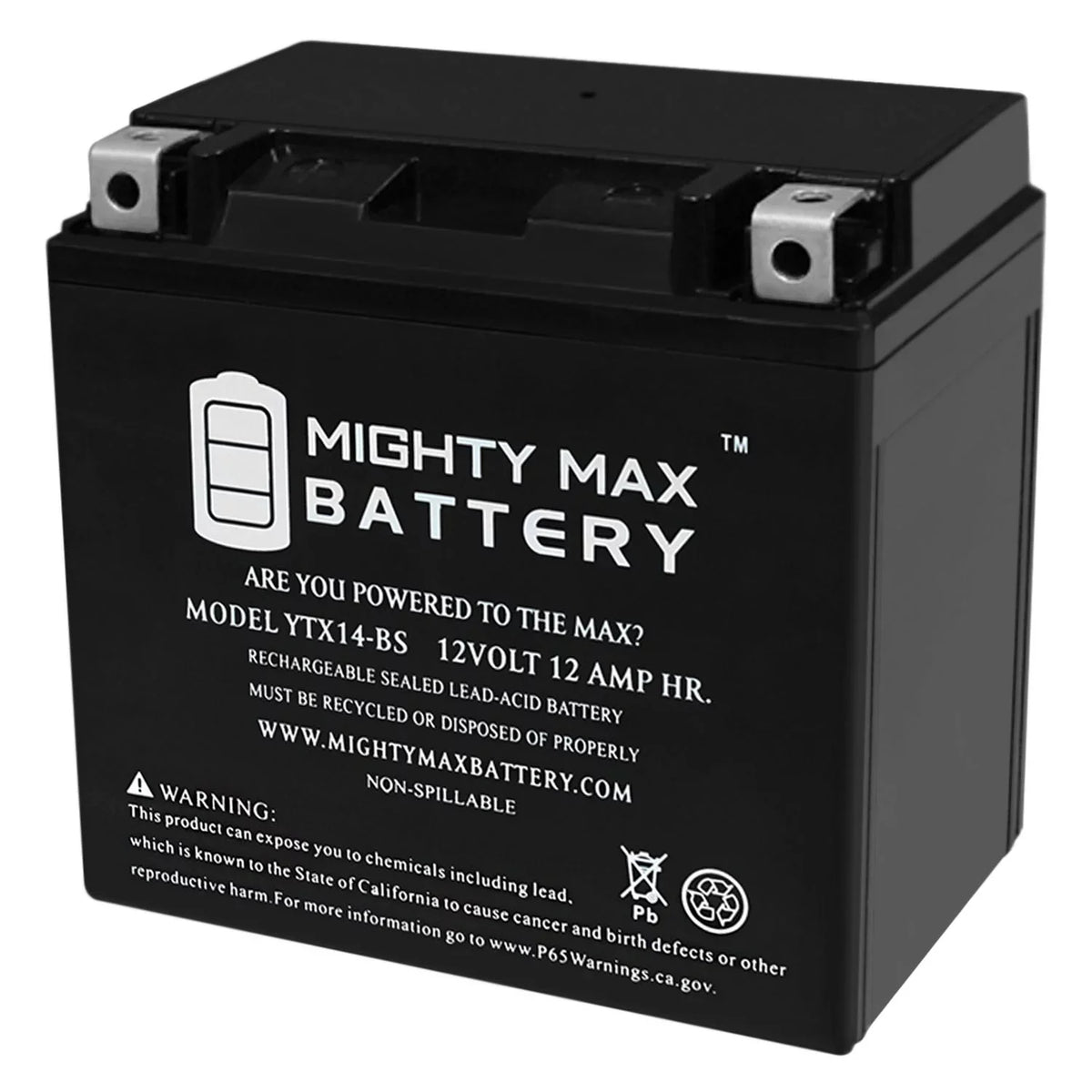 YTX14-BSize Replacement for 2000-05 Kawasaki Ninja ZX-12R CTX14-BSize Battery