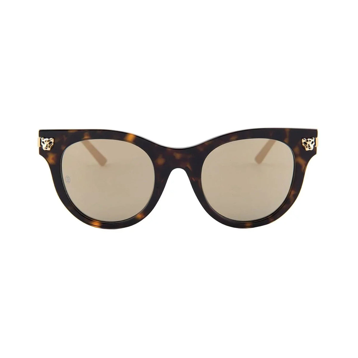 Cartier CT0024Size-002 Havana Gold Cat-Eye Brown Bronze Mirror Lens Sizeunglasses