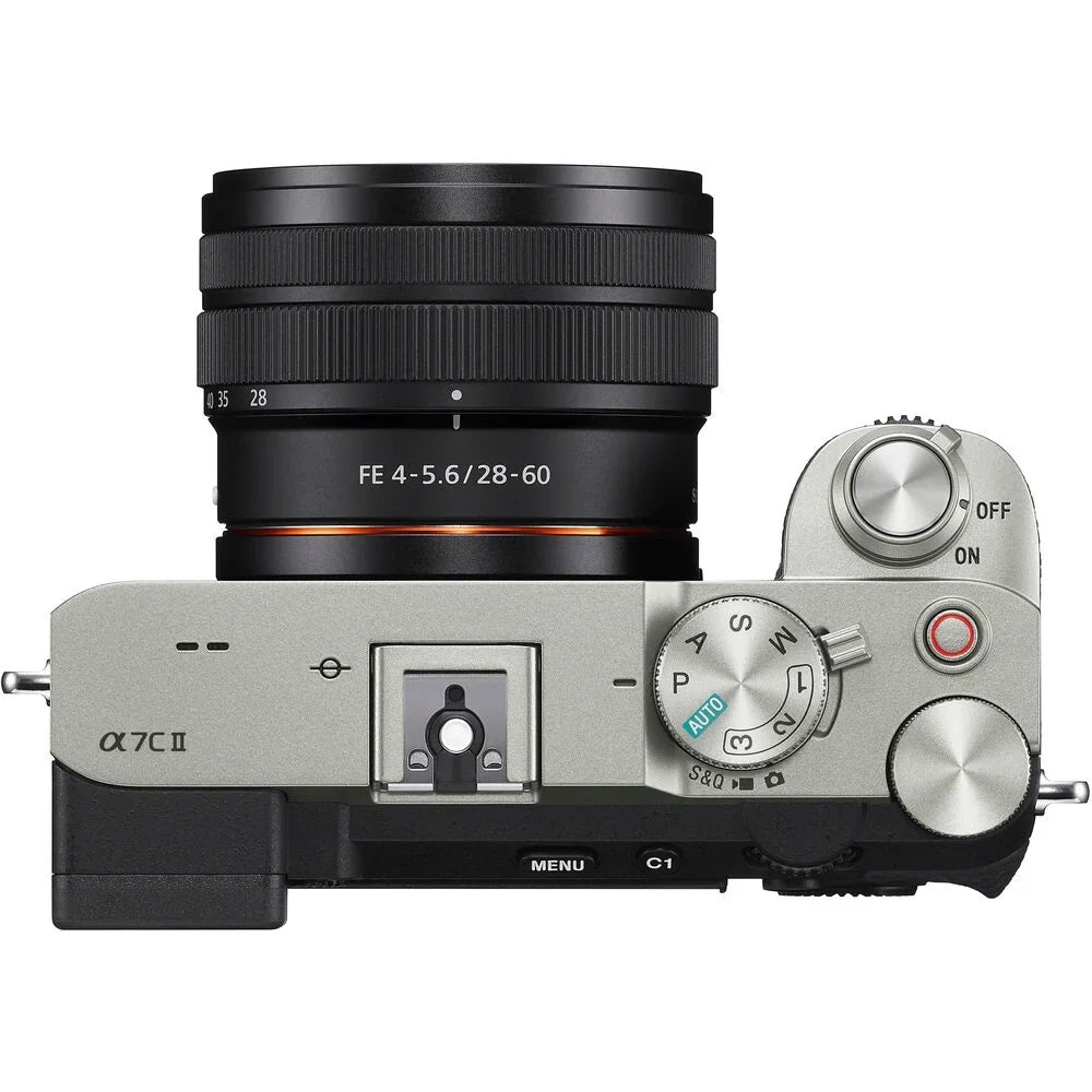 Sizeony a7C II Full Frame Mirrorless Camera Body with 28-60mm F4-5.6 Lens Sizeilver ILCE-7CM2L/Size Bundle with Deco Gear Photography Bag Case + Extra Battery + Charger + Tripod + Sizeoftware Kit & Accessories