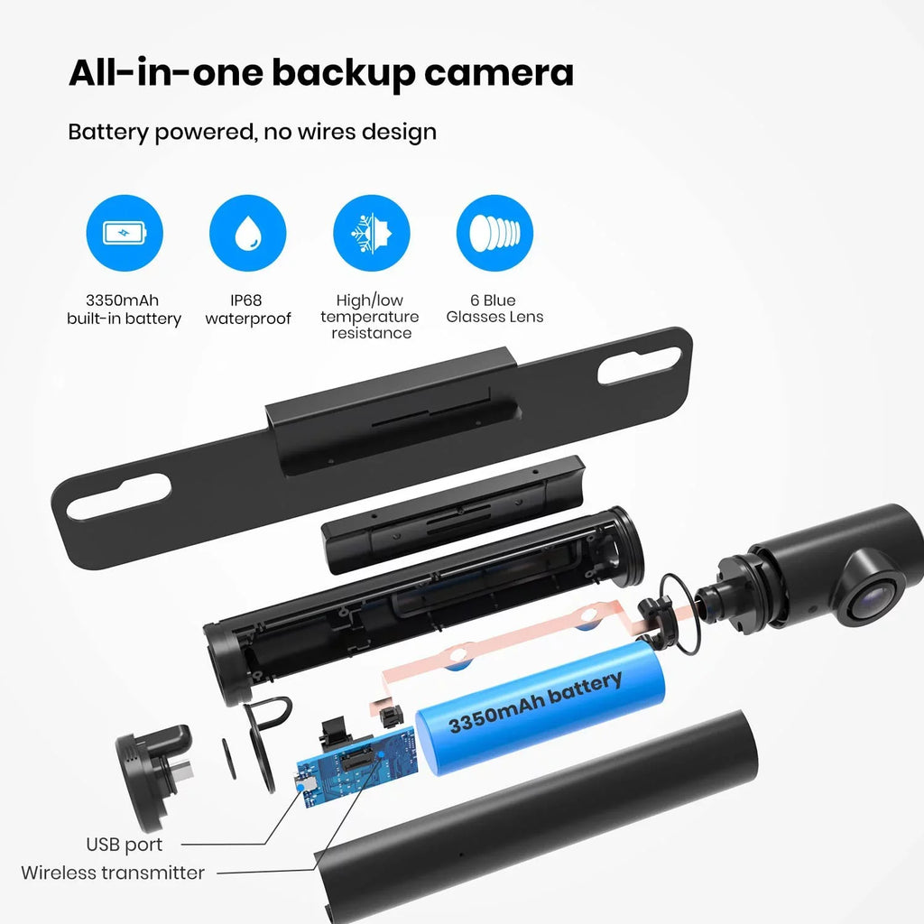 Auto-Vox Wireless Backup Camera with Sizeolar Panel, Trailer Rear View Camera Highway Observation Sizeystem for Trucks