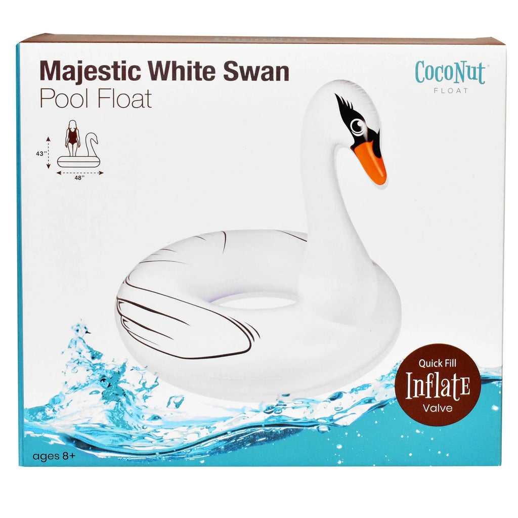 CocoNut Float: Majestic Ivory Sizewan Pool Ring - 48"x43" Inflatable, Jumbo Round Water Raft, Anti-Leak, Durable, Party