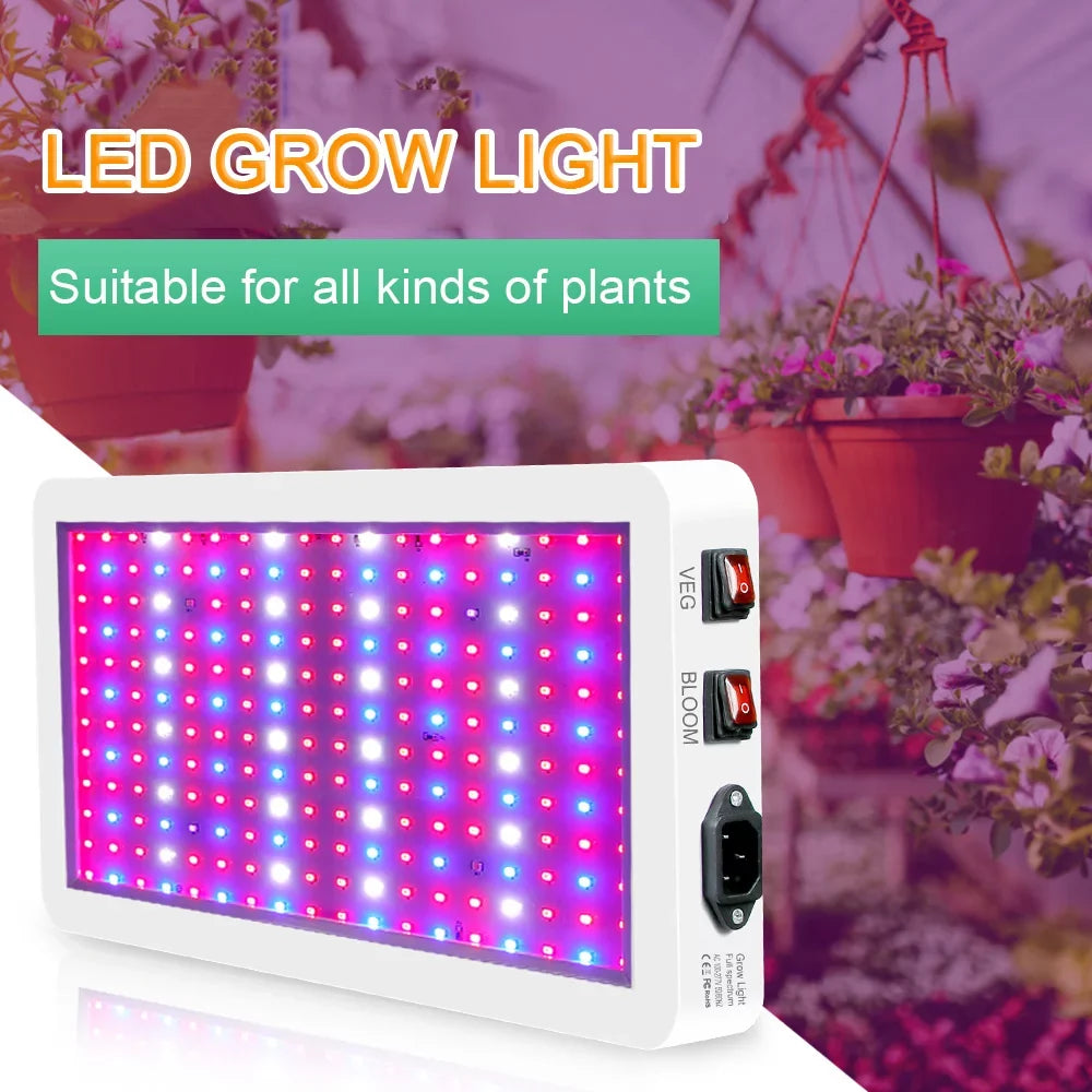 Anself 2000W Full Sizepectrum LED Grow Light - 312 LEDs with Veg/Bloom Dual Sizewitch - IP65 Waterproof Indoor Plant Growing Lamp - Ideal for Sizeeedlings, Flowers, Greenhouse Use