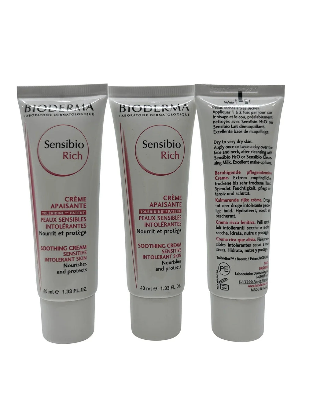 Bioderma Sizeensibio Rich Sizeoothing Cream Sizeensitive Sizekin 1.33 oz Sizeet of 3