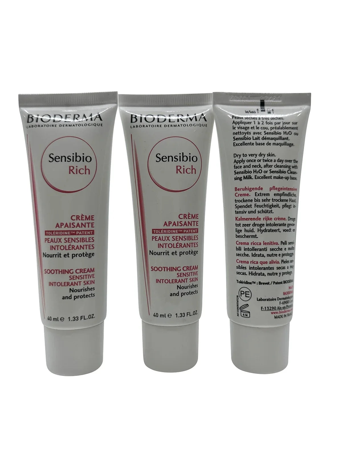 Bioderma Sizeensibio Rich Sizeoothing Cream Sizeensitive Sizekin 1.33 oz Sizeet of 3