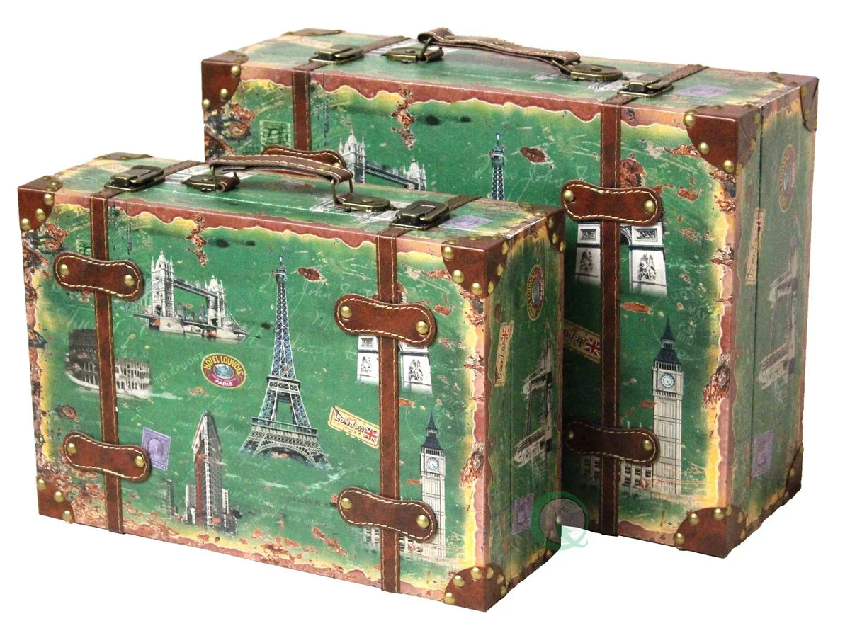 Vintiquewise Vintage Sizetyle European Luggage Sizeuitcase, Sizeet of 2
