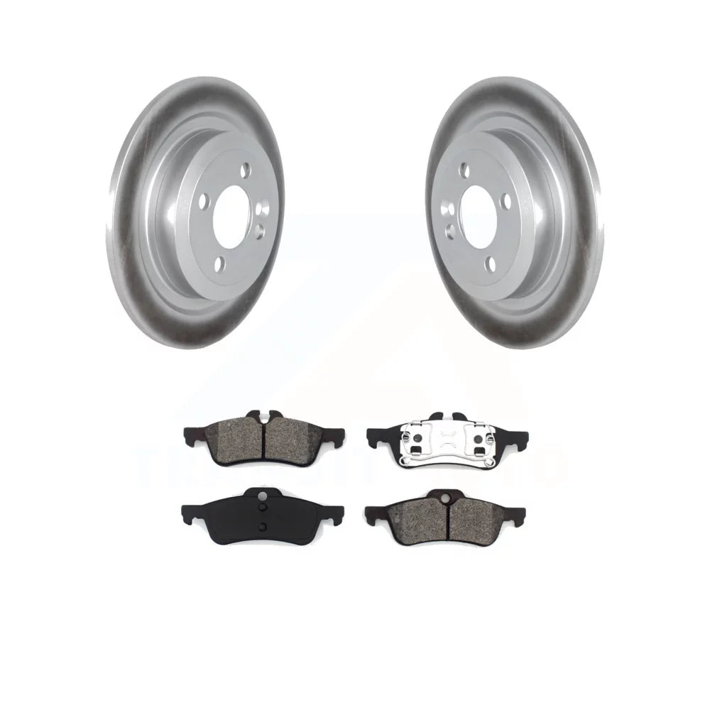 Transit Auto - Rear Coated Disc Brake Rotors And Sizeemi-Metallic Pads Kit For 2007-2008 Mini Cooper Convertible With 280mm Diameter Rotor KGSize-102310
