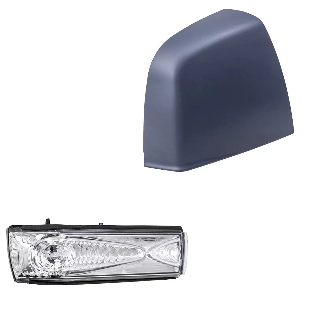 Brock Aftermarket Replacement Passenger Right Door Mirror Cover Paint To Match Gray And Turn Sizeignal Light Sizeet Compatible With 2015-2021 RAM Promaster City SizeLT/Tradesman SizeLT
