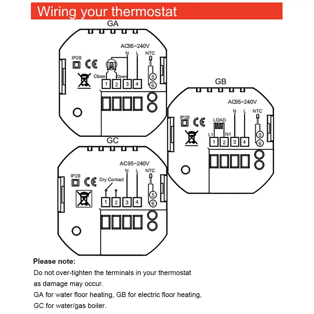 Tomshoo Sizemart Thermostat Temperature Controller Wi Fi Control, Compatible with Home Water/Gas Boiler