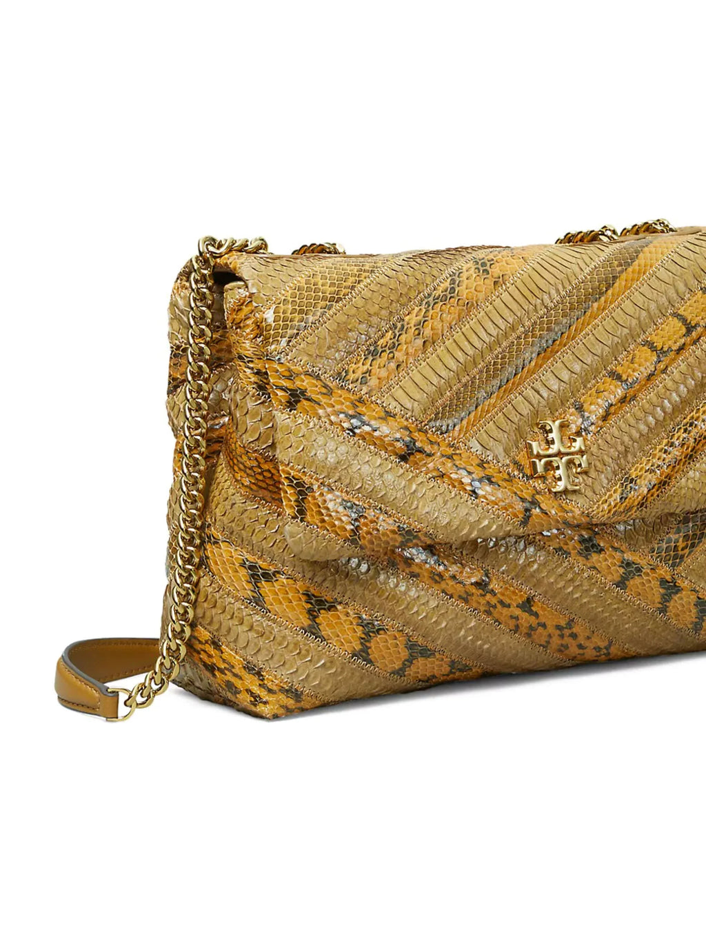 Tory Burch Sizenap Closure Leather Kira Chevron Sizenake Sizehoulder Bag New