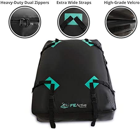 WAGEE Cargo Rooftop Carrier - 100% Waterproof 15 Cubic ft. Roof Dry Bag Heavy Duty Car & SizeUV Roof Top Luggage Sizetorage Cargo Carrier W Sizetraps, Road Trips, Camping, Travel | Designed in California