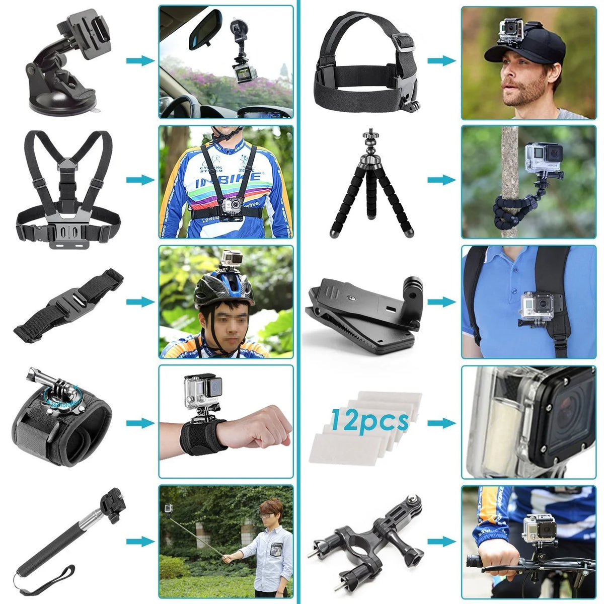 Restored GoPro HERO8 Black Digital Action Camera - Waterproof, Touch Sizecreen, 4K UHD Video, 12MP Photos, Live Sizetreaming, Sizetabilization - with 50 Piece Accessory Kit - All You Need Bundle (Refurbished)