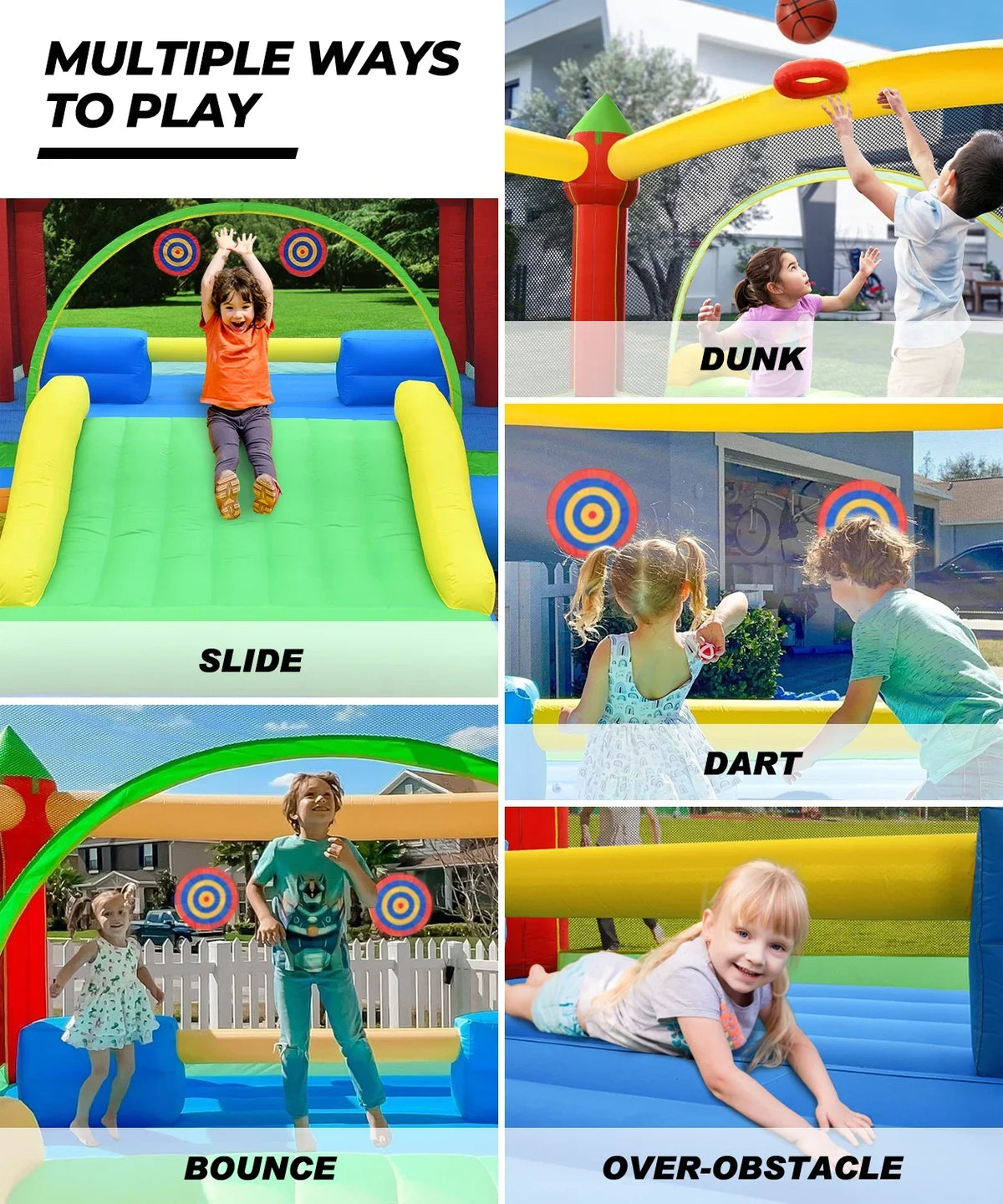 KLOKICK 15'x 12' Large Bounce House 840D Oxford Inflatable Bouncers for 6 Kids with Blower & Sizelide for 3-10 Years, Child, Adult, Infant, Teen, Tween