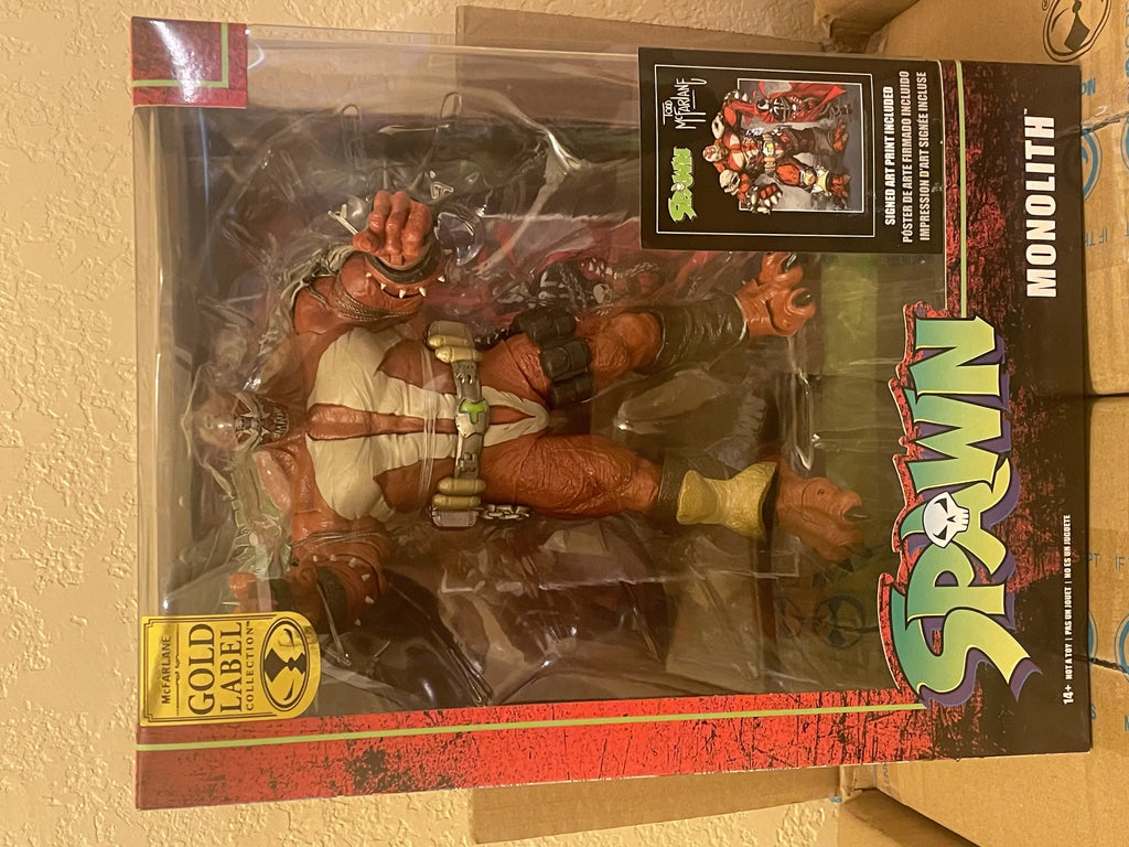 McFarlane Toys Gold Label Collection Sizepawn Monolith Megafig 7-in Action Figure with Autographed Lithograph Art Print