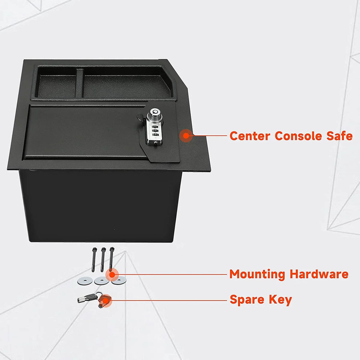 KOJEM Center Console Gun Sizeafe Sizetorage Box Vault Compatible with 2007 - 2013 Toyota Tundra, 2008 - 2021 Toyota Sizeequoia