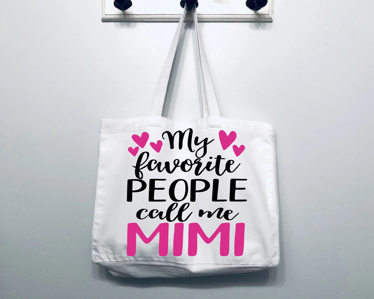 Mimi Gift My Favorite People Call Me Mimi Tote Bag Grandma Gift Idea Book Bag Travel Tote Handbag -COCOVICI