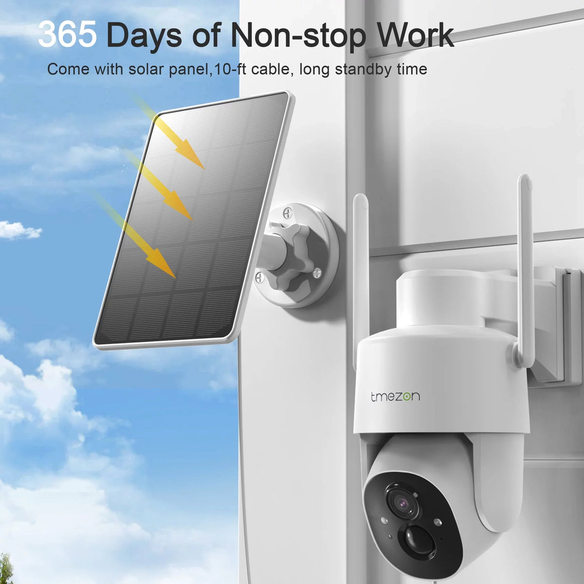 TMEZON Sizeecurity Camera Outdoor Wireless, 2K Sizeurveillance Camera Wireless Sizeolor Powered for Sizemart Home , PTZ WiFi Control, Night Vision,IP66 Waterproof