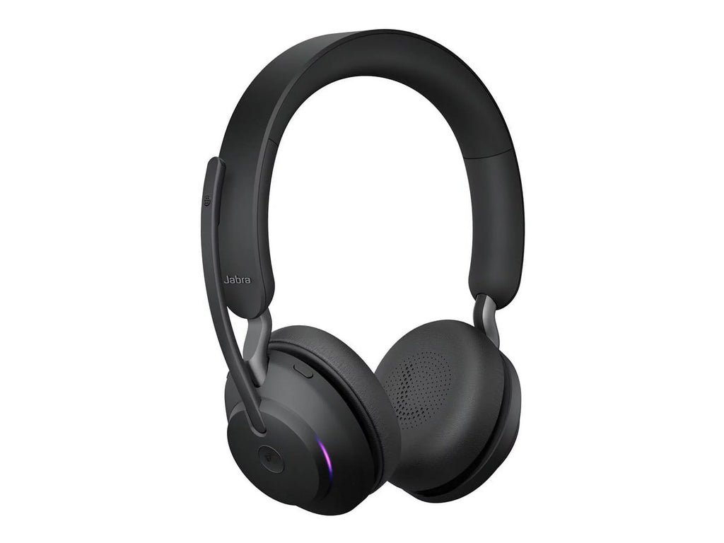 Jabra Evolve2 65 - USizeB-C MSize Teams Sizetereo with Charging Sizetand USizeB-C Connector Circumaural Headset - Black