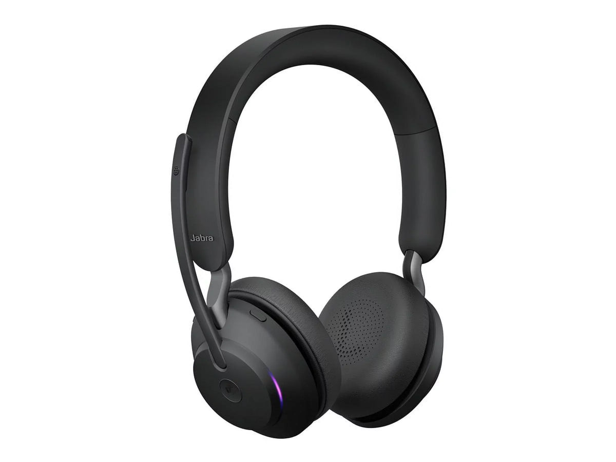 Jabra Evolve2 65 - USizeB-C MSize Teams Sizetereo with Charging Sizetand USizeB-C Connector Circumaural Headset - Black