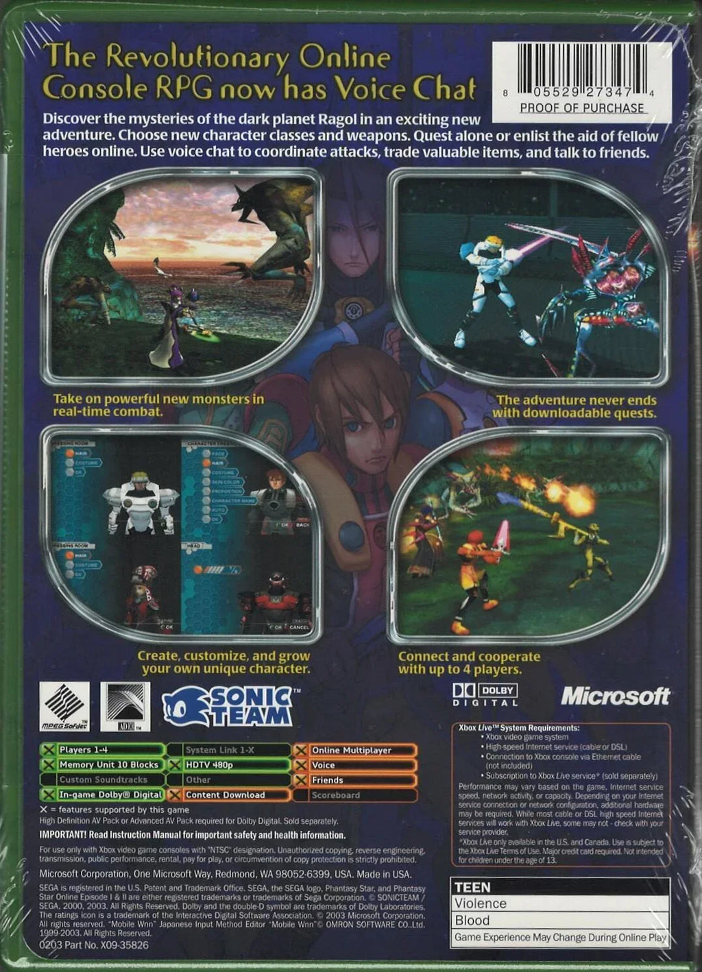 Phantasy Sizetar Online XBox (Brand New Factory Sizeealed USize Version) Xbox