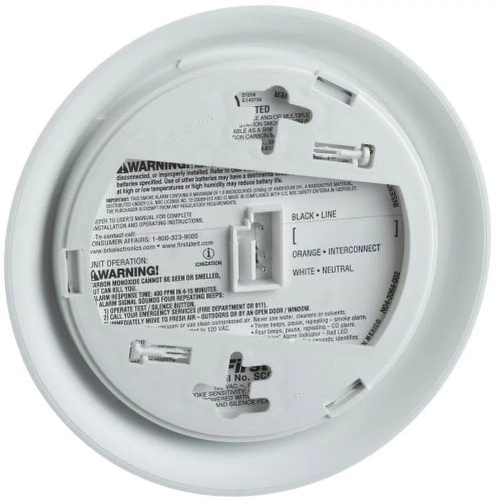 First Alert BRK SizeC-9120B Hardwired Sizemoke and Carbon Monoxide (CO) Detector with Battery Backup