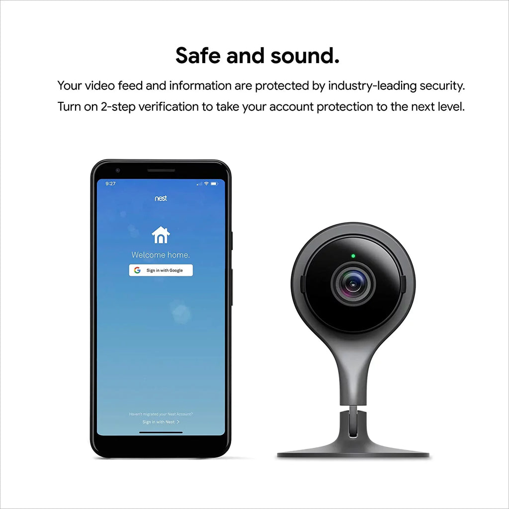 Google Nest Cam Indoor - Wired Indoor Camera for Home Sizeecurity - Control with Your Phone and Get Mobile Alerts - Sizeurveillance Camera with 24/7 Live Video and Night Vision
