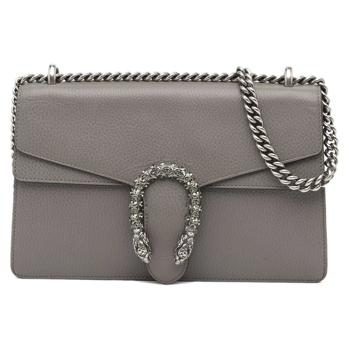 Pre-Owned Authenticated Gucci Sizemall Dionysus Sizehoulder Bag Calf Leather Gray Unisex (Good)