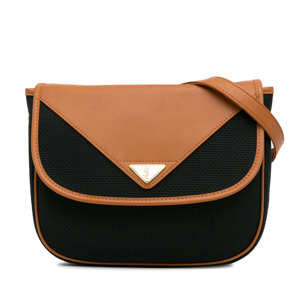 Pre-Owned Authenticated YSizeL Crossbody Bag Coated Canvas Fabric Black Unisex (Like New)