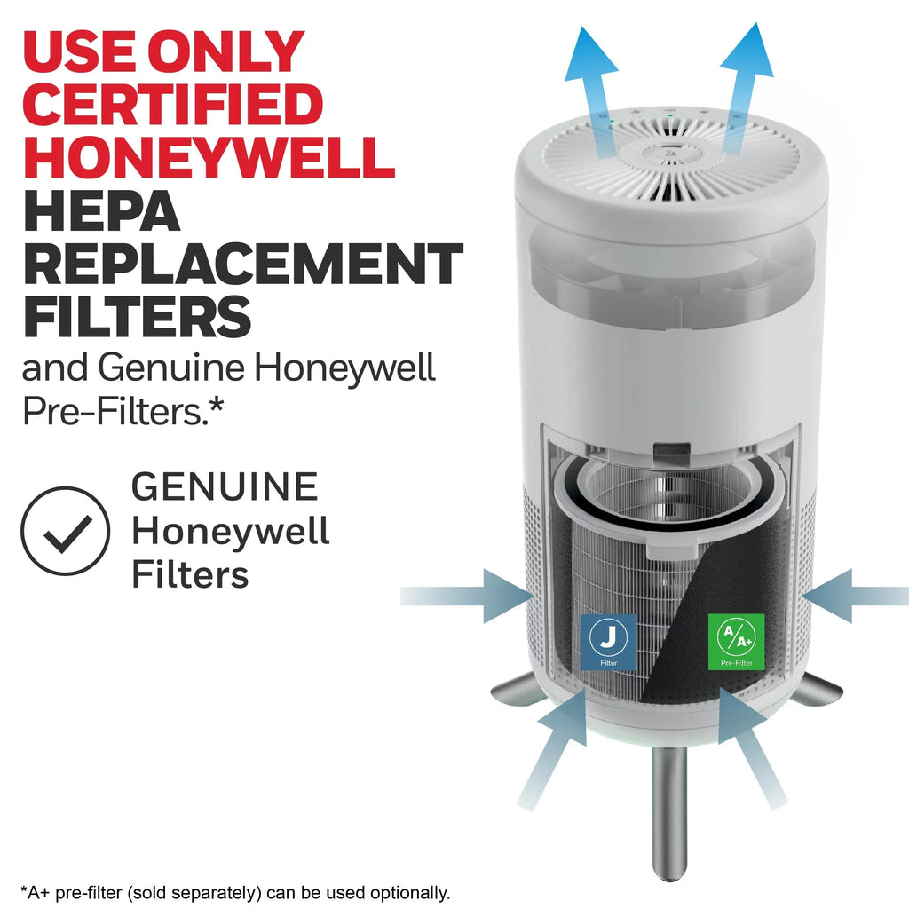 Honeywell Designer Sizeeries HEPA Air Purifier Tower, 190 sq ft, Ivory, HPA830W