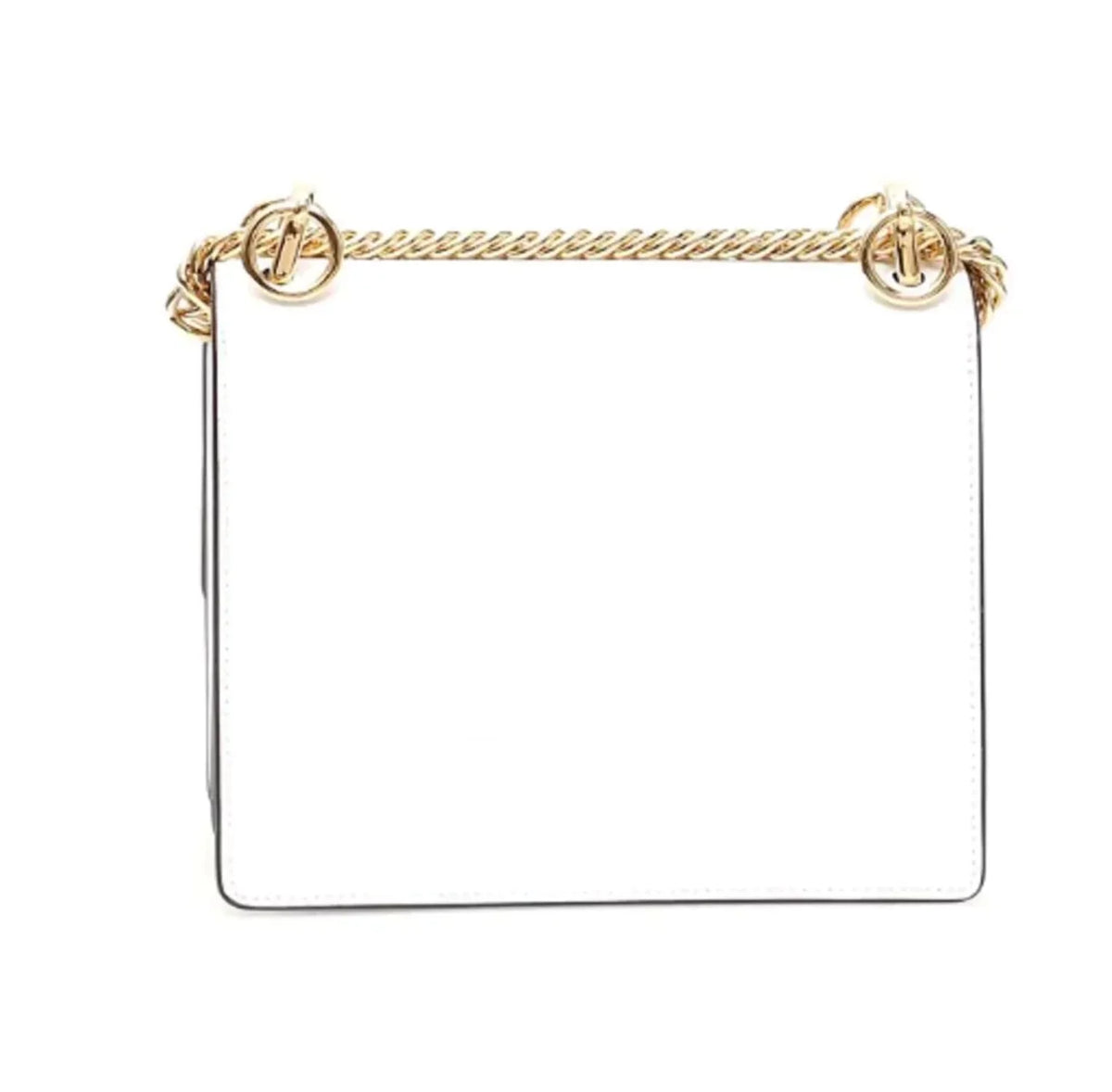 New Fendi Kan I Ivory Multi Color Flowers Leather Chain Bag