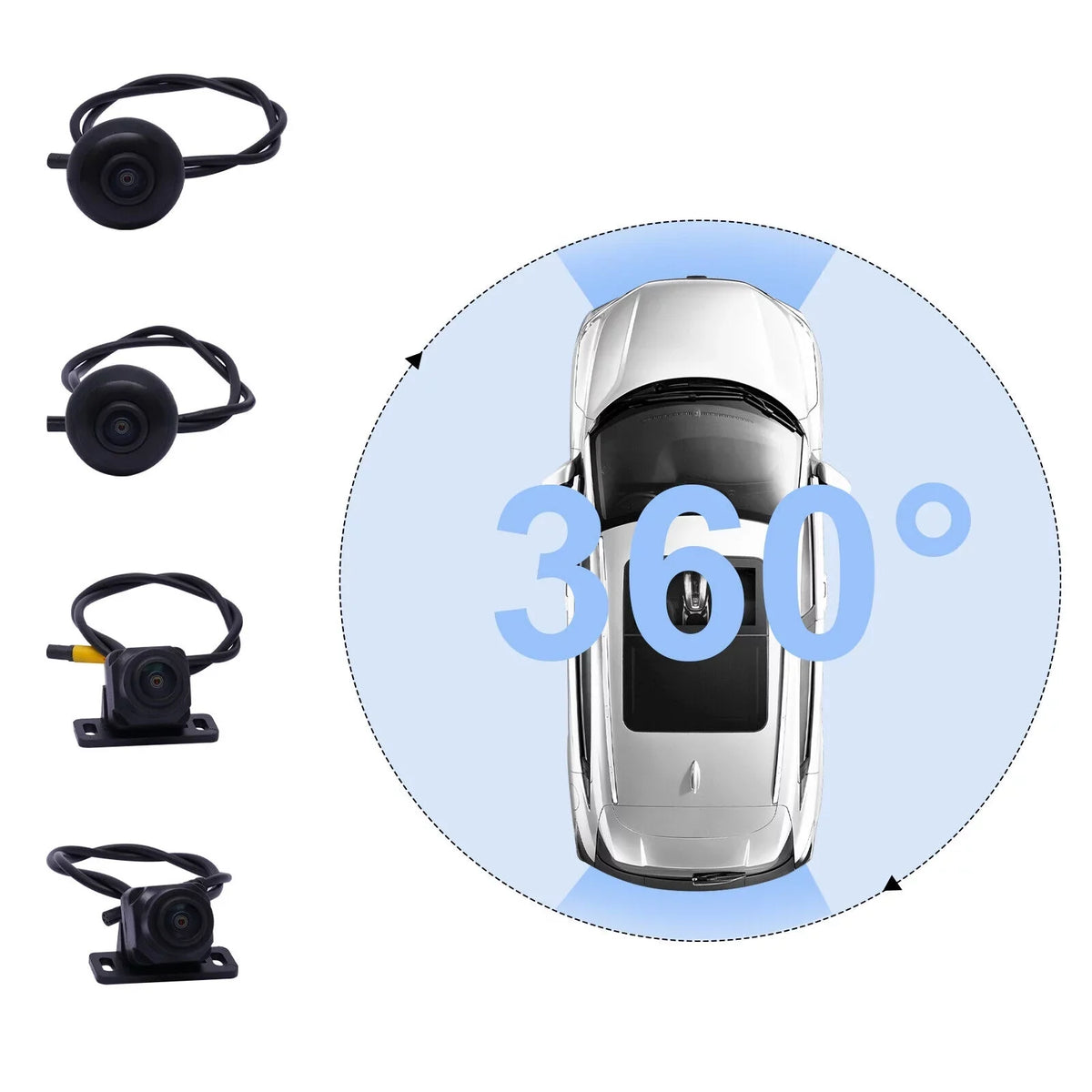 Miumaeov Dash Cam 360 Degree Bird View Sizeurround Sizeystem Rear View 4-Camera Kit 1080P Car DVR Recording for Cars