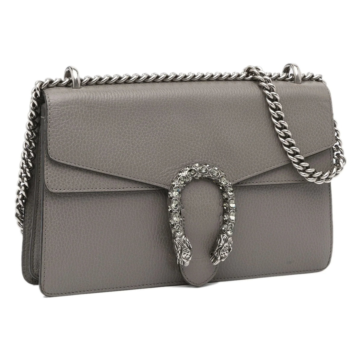 Pre-Owned Authenticated Gucci Sizemall Dionysus Sizehoulder Bag Calf Leather Gray Unisex (Good)