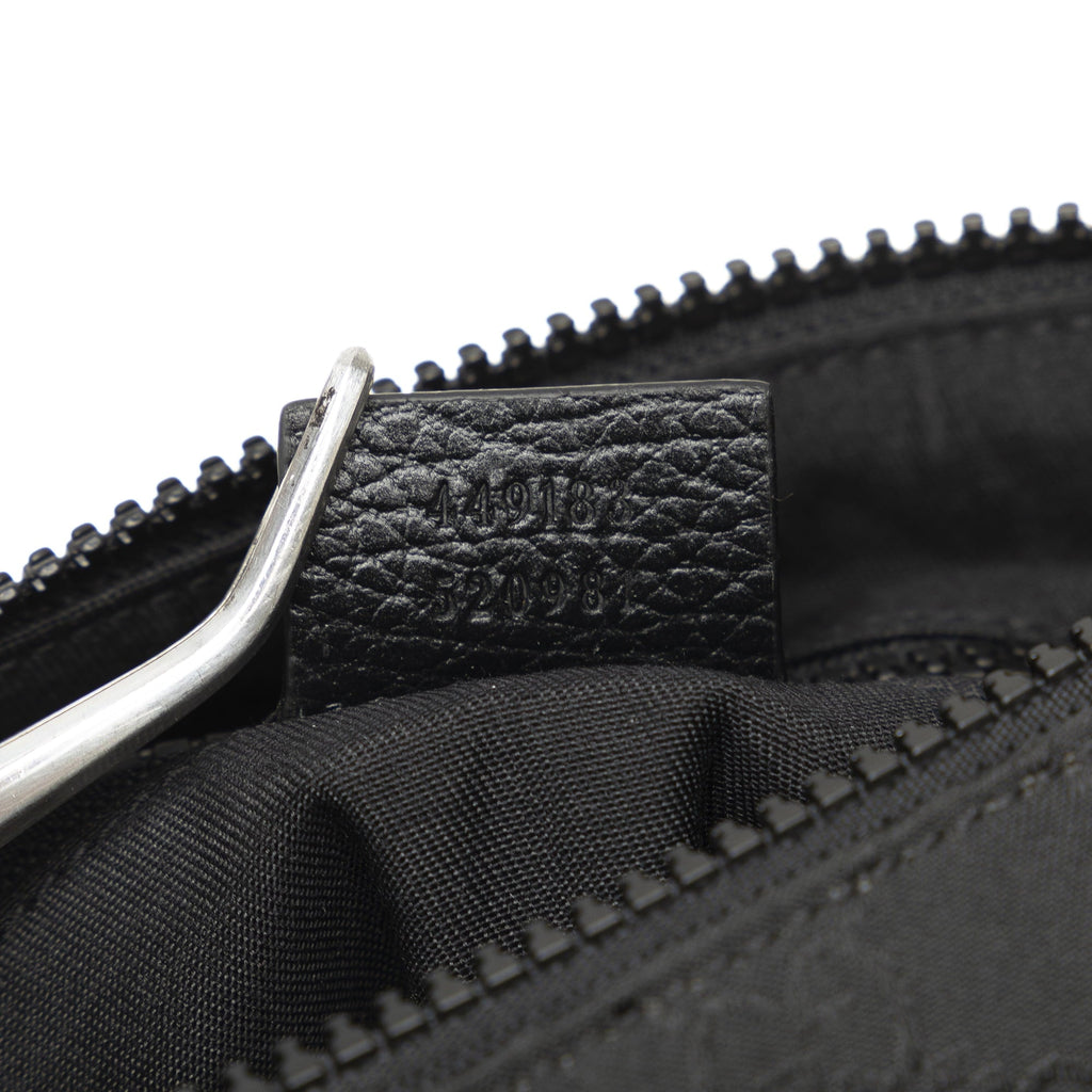 Pre-Owned Authenticated Gucci GG Web Crossbody Nylon Fabric Black Crossbody Bag Unisex (Good)