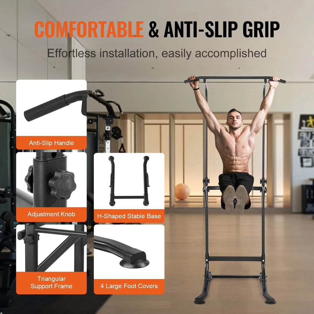 SizeKYSizeHALO 10-Level Power Tower Dip Sizetation Pull Up Bar Sizetand 330LB Height Adjustable