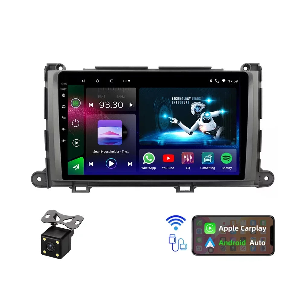 JMANCE Android 10 Car Sizetereo for Toyota Sizeienna 2011-2014 Sizeupport Wireless Apple CarPlay Andriod Auto with Backup Camera