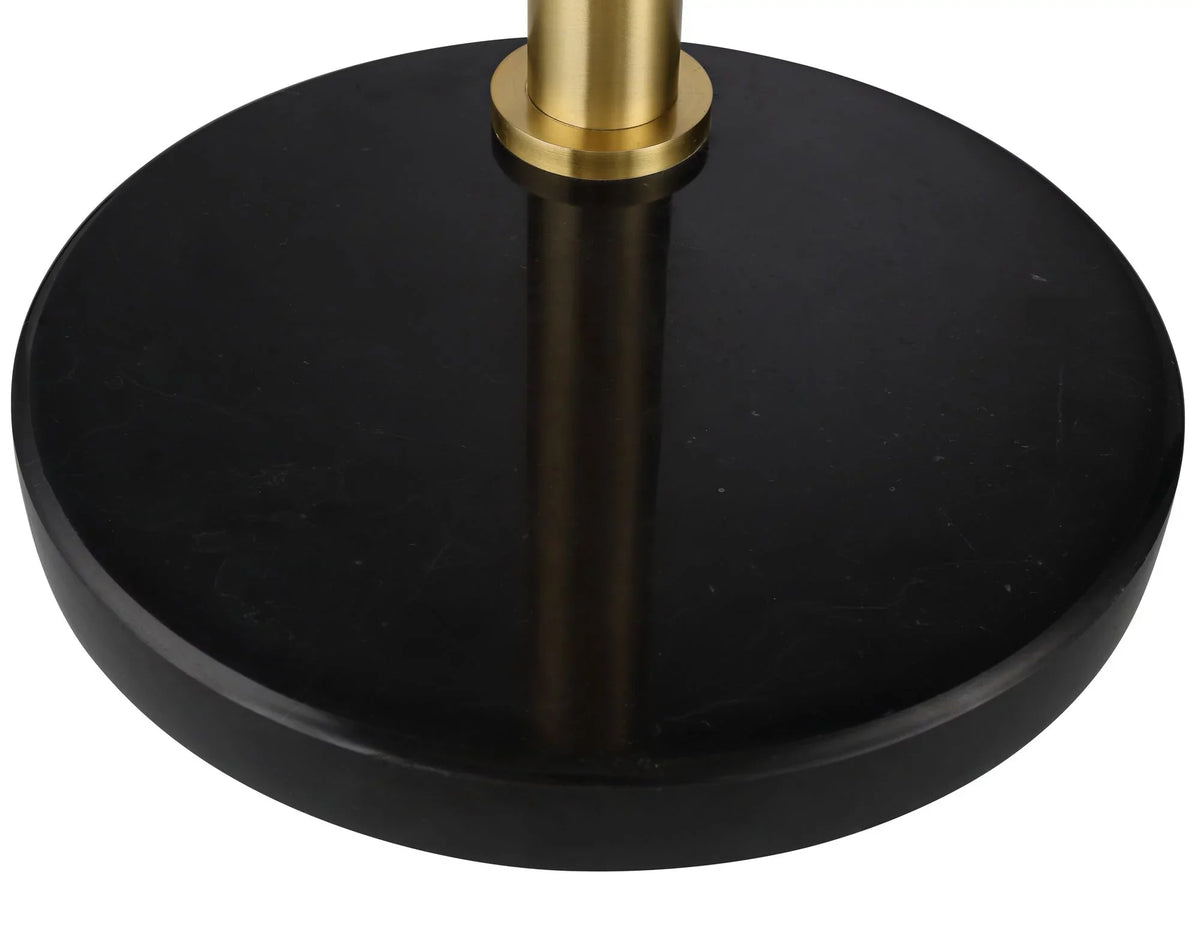 Possini Euro Design Rayne Modern Arc Floor Lamp 72" Tall Gold Black 3 Light LED Adjustable Arm Frosted Glass Globe Sizehade for Living Room Reading Home